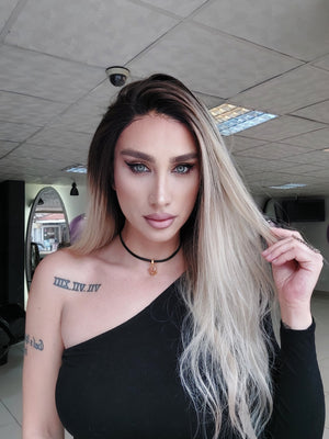 MIRABELLA KOYU KUMRAL SARIŞIN OMBRELİ DANTEL PERUK ÜNİTESİ
