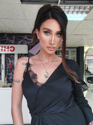 ARABELLA KOYU KAHVE DALGALI DOKULU IŞILTILI DANTEL PERUK ÜNİTESİ