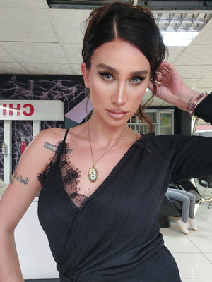 ARABELLA KOYU KAHVE DALGALI DOKULU IŞILTILI DANTEL PERUK ÜNİTESİ