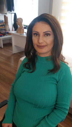HAYLEY KOYU KAHVE IŞILTILI DANTEL PERUK ÜNİTESİ