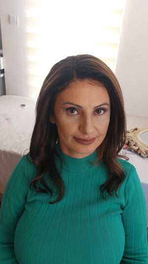 HAYLEY KOYU KAHVE IŞILTILI DANTEL PERUK ÜNİTESİ