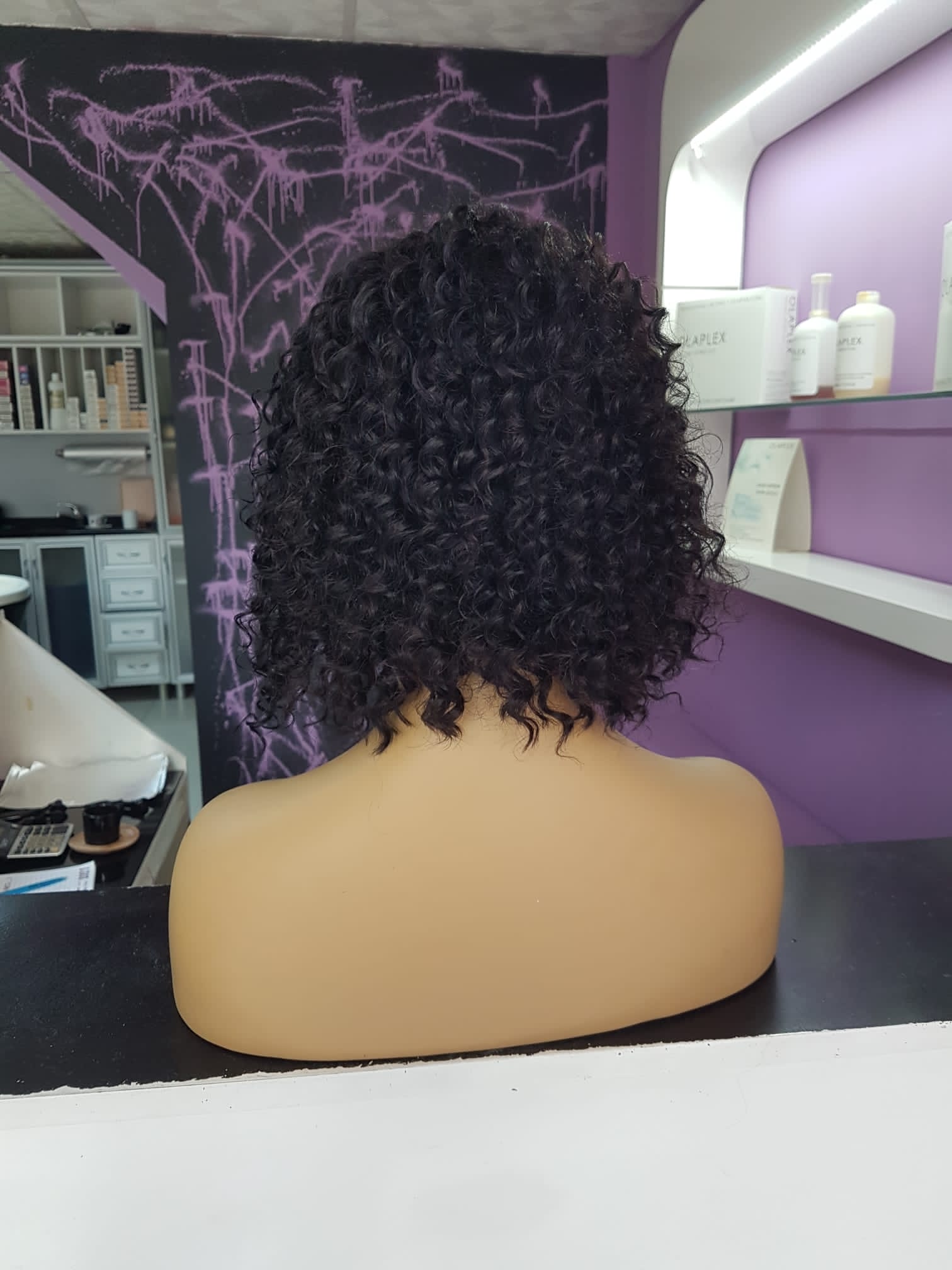 NINNA AFRO DALGALI BOB NATUREL RENK DANTEL PERUK ÜNİTESİ