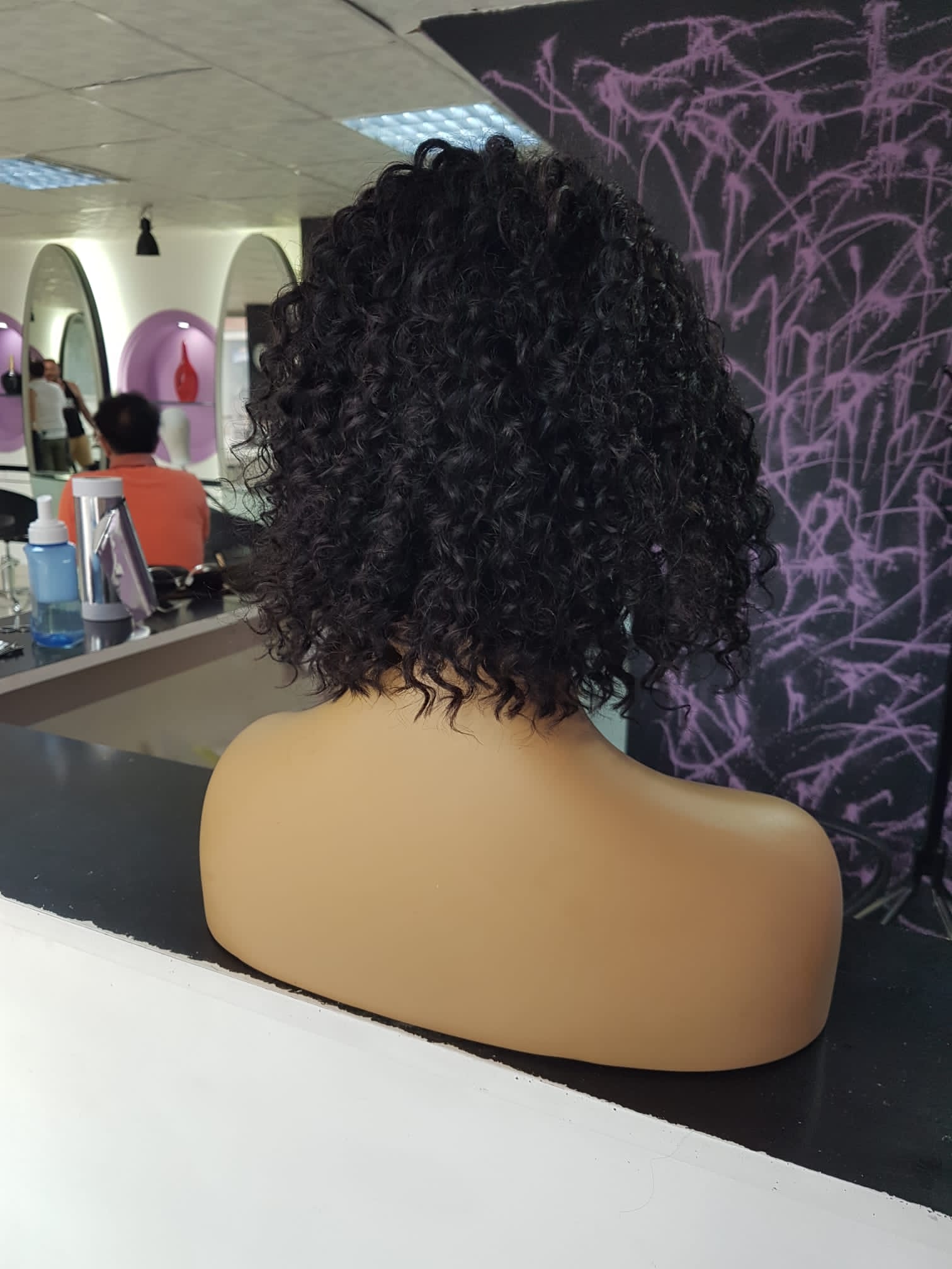 NINNA AFRO DALGALI BOB NATUREL RENK DANTEL PERUK ÜNİTESİ