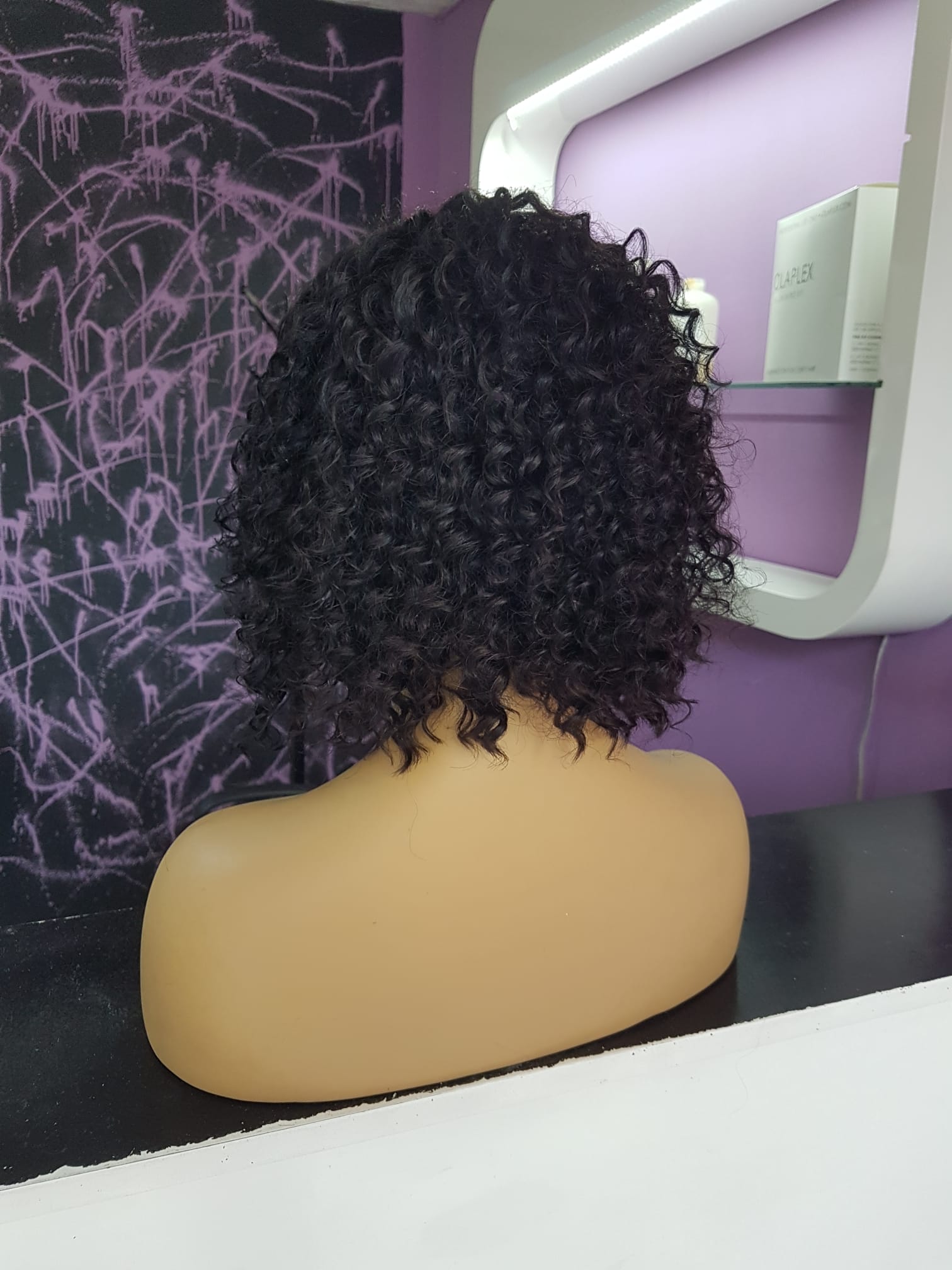 NINNA AFRO DALGALI BOB NATUREL RENK DANTEL PERUK ÜNİTESİ