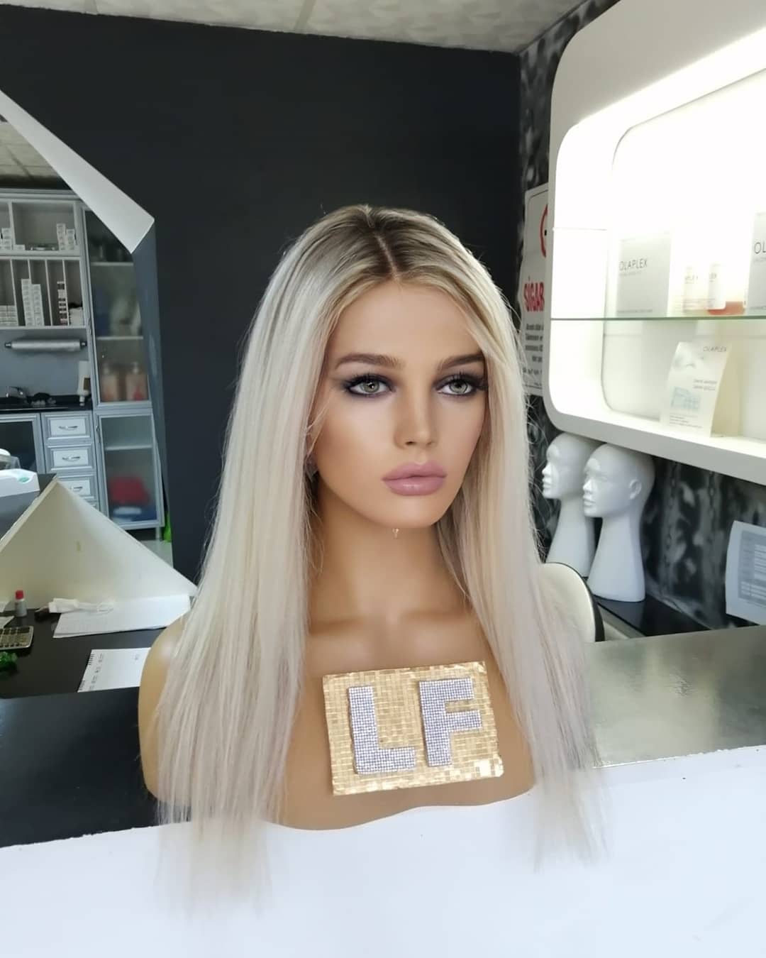 LILY KUMRAL DİPLİ PLATİN SARIŞIN DANTEL PERUK ÜNİTESİ