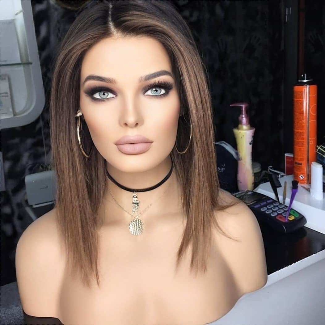 ALESANDRA BOB STİL KAHVERENGİ OMBRELİ DANTEL PERUK ÜNİTESİ