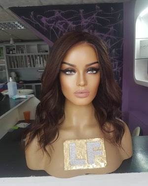 JIMENA KAHVERENGİ IŞILTILI DANTEL PERUK ÜNİTESİ