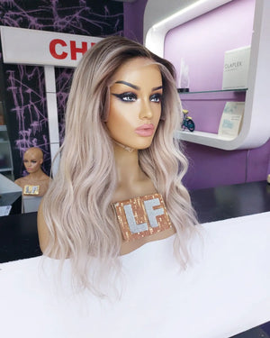 LINDSAY ICE PLATİN OMBRELİ DANTEL PERUK ÜNİTESİ