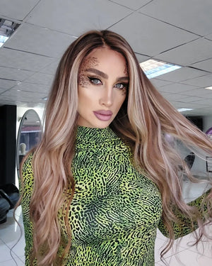 NATALIE KUMRAL ZEMİN SARIŞIN BALYAJ DANTEL PERUK ÜNİTESİ