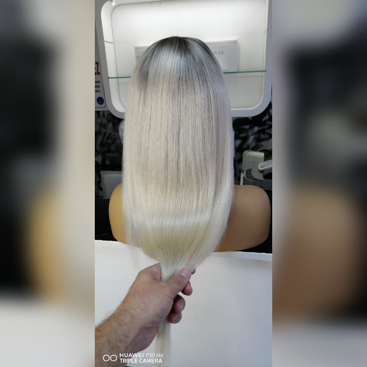 RAYNE KUMRAL DİPLİ  BUZ SARIŞIN DANTEL PERUK ÜNİTESİ