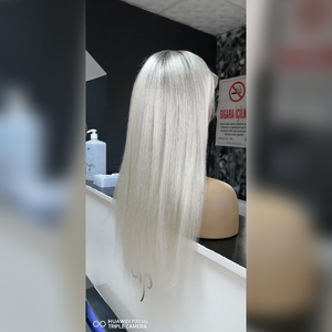 RAYNE KUMRAL DİPLİ  BUZ SARIŞIN DANTEL PERUK ÜNİTESİ