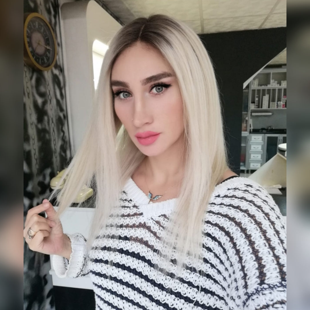 DOLLY PLATIN SARIŞIN DANTEL PERUK ÜNİTESİ
