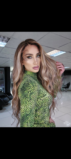 NATALIE KUMRAL ZEMİN SARIŞIN BALYAJ DANTEL PERUK ÜNİTESİ