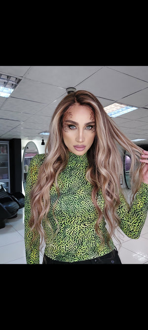 NATALIE KUMRAL ZEMİN SARIŞIN BALYAJ DANTEL PERUK ÜNİTESİ