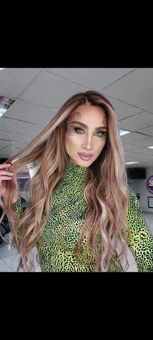 NATALIE KUMRAL ZEMİN SARIŞIN BALYAJ DANTEL PERUK ÜNİTESİ