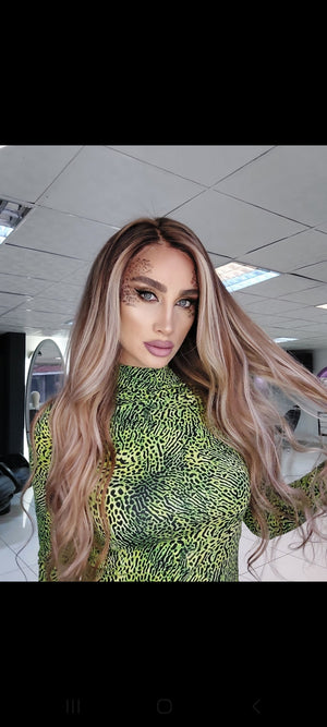 NATALIE KUMRAL ZEMİN SARIŞIN BALYAJ DANTEL PERUK ÜNİTESİ