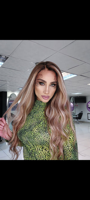 NATALIE KUMRAL ZEMİN SARIŞIN BALYAJ DANTEL PERUK ÜNİTESİ