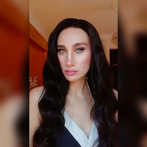 LUISA JET SİYAH İRİ DALGALI DANTEL PERUK ÜNİTESİ