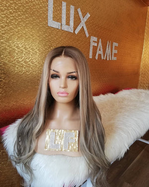 KHLOE SARIŞIN RÖFLELİ DANTEL PERUK ÜNİTESİ