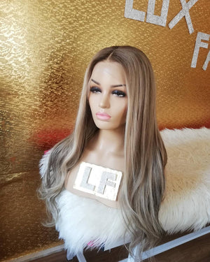 KHLOE SARIŞIN RÖFLELİ DANTEL PERUK ÜNİTESİ